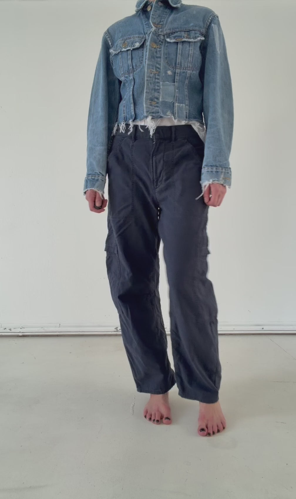 Gr. M Lee Riders Jeansjacke Patchwork 70s Vintage Made in Canada Reworked