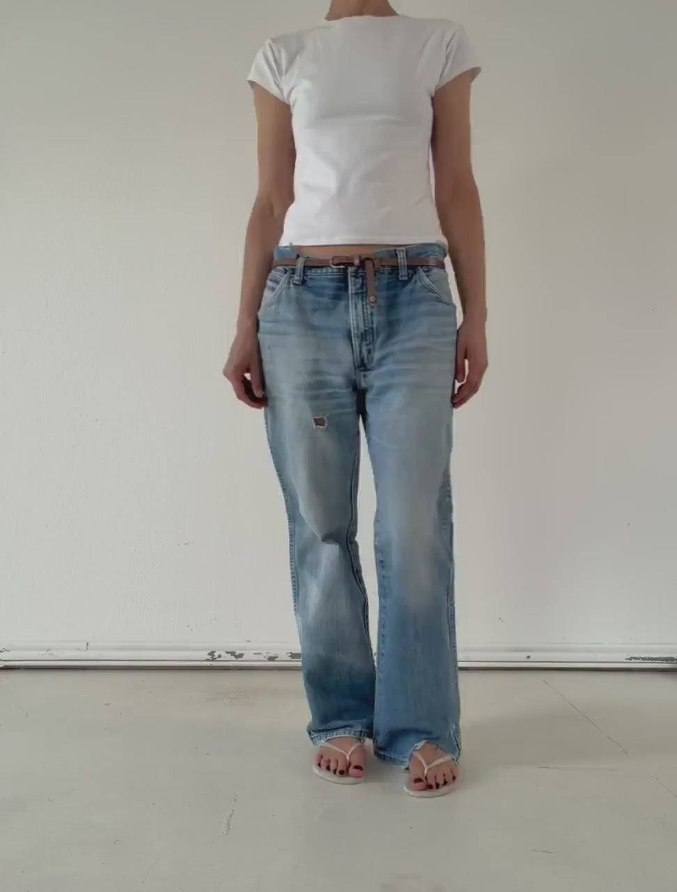 Vintage Wrangler Jeans 80s W33 L32 | Distressed Denim Straight Leg | Made in Europe