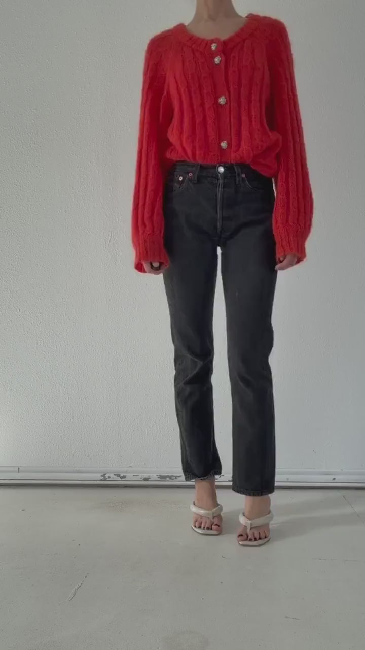 Levis 501 W25 L32 Made in Poland 90s Vintage Faded Black Denim 6501 for women 1996