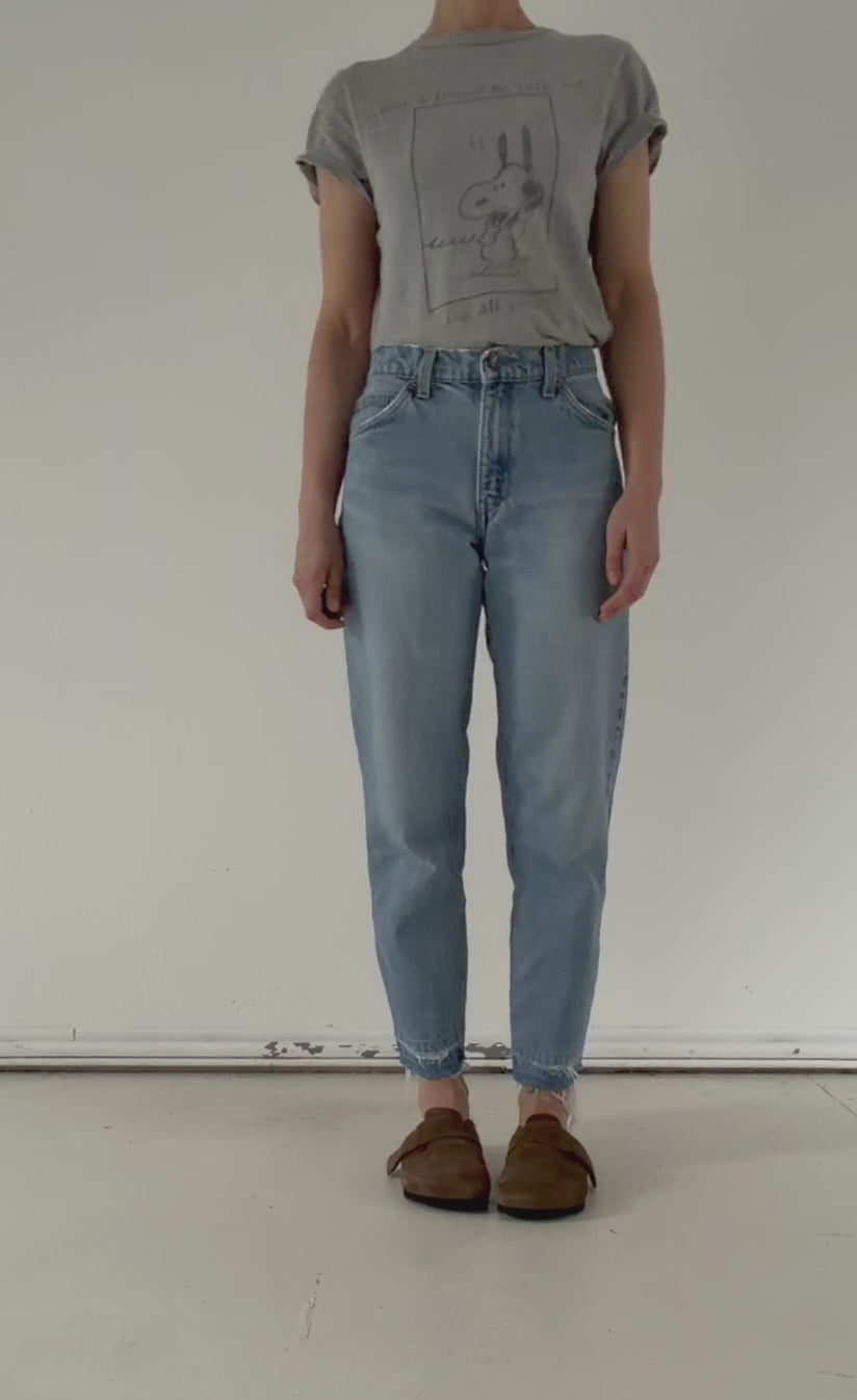Levis 550 W27 L29 Orange Tab Faded Light Blue Denim Distressed Relaxed Dad Jeans 90s Vintage