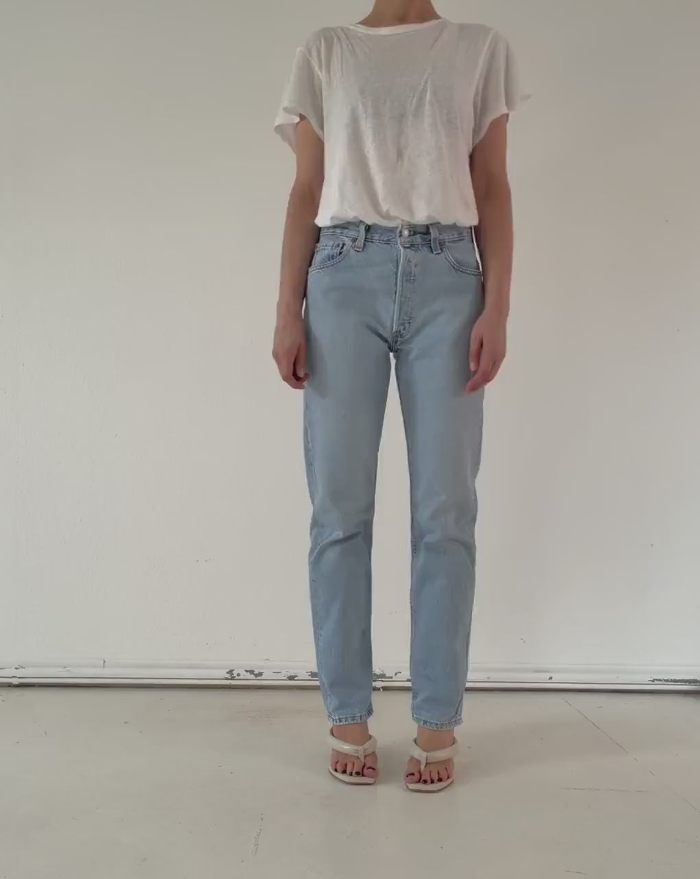 Levis 501 Jeans W28-29 L33 90s Vintage Made in USA Light Blue 501 Denim 1997