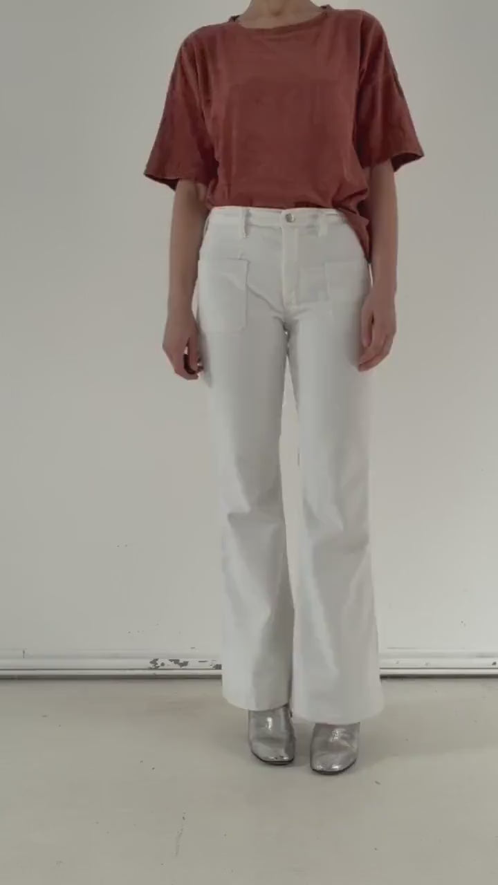 Wrangler Schlaghose W27 L32 Blue Bell White Bellbottoms 60s 70s Vintage Made in Belgium