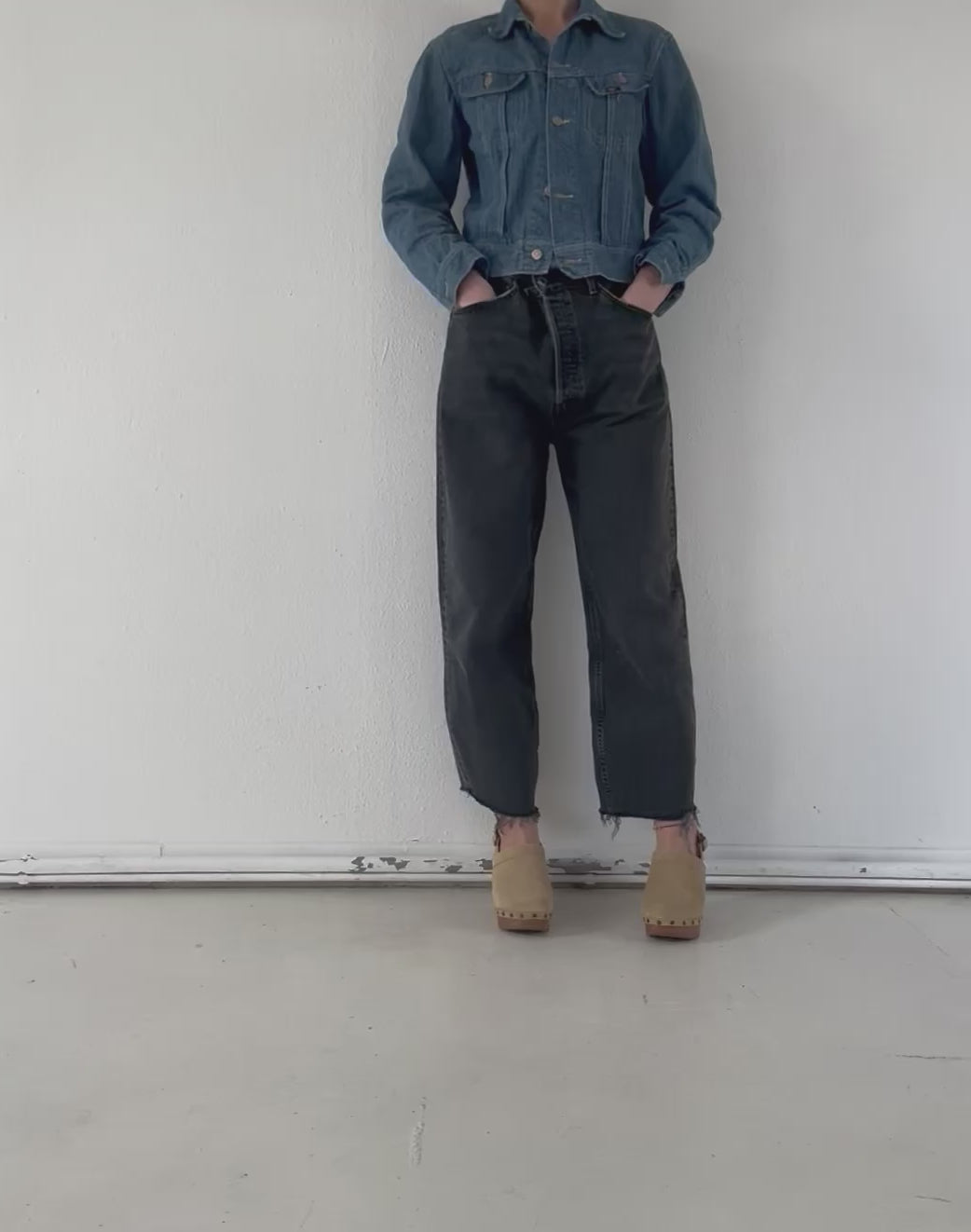Gr. XS - S Lee Jeansjacke 70s Vintage Made in USA
