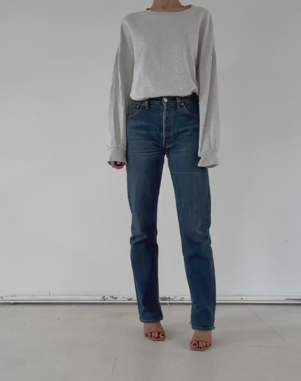 Levis 501 Jeans W28 Dark Blue Faded 90s Vintage Denim Made in Poland