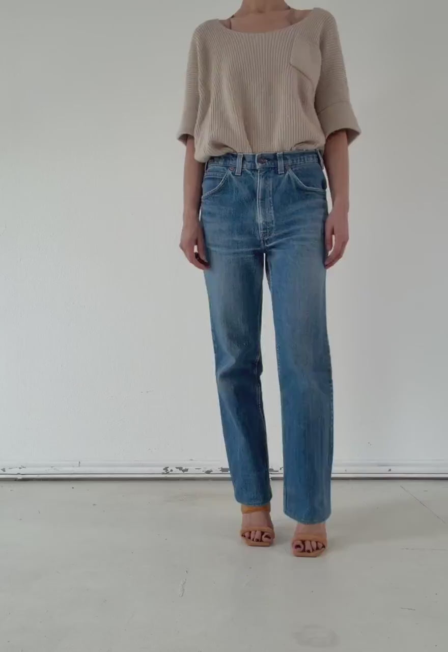 Levis 630 Cigarette Jeans W30 L33 Orange Tab 80s Vintage Made in Belgium Faded Blue Orange Tab Denim 1984