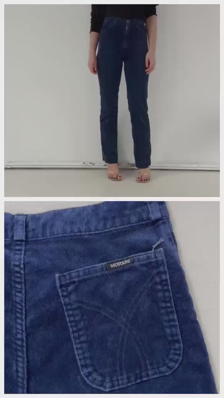Gr. 26 Mustang Cigarette Velvet Pants 70s Vintage Made in Germany