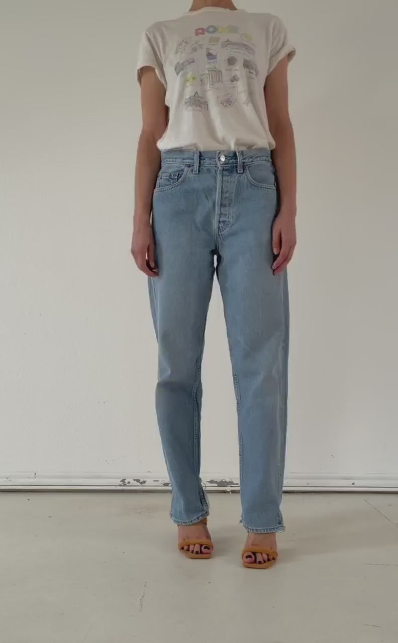 Levis 510 Jeans W29 W30 80s Vintage Light Blue Wash Button Fly Denim Made in UK
