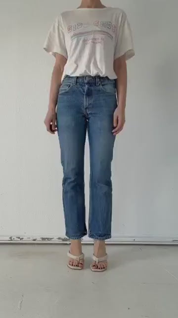 Levis 517 Flared Jeans W27-28 L30 00s Vintage Faded Dark Blue Boot Cut Denim 2001