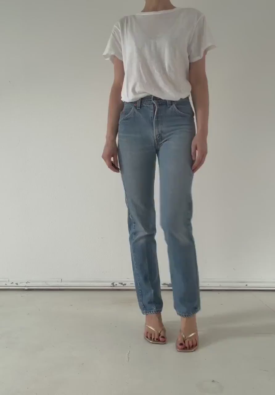 Vintage Levis 505 Jeans Damen W25 W26 | 80s Orange Tab Denim Hose Made in USA